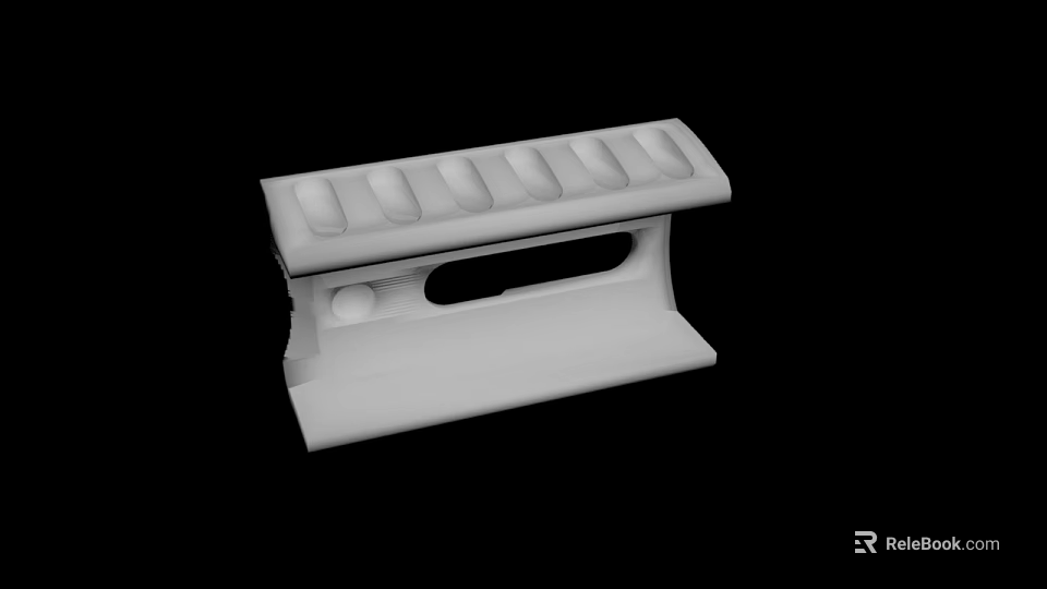 White Practical Component With Multiple Grooves And Central Hole Structure Design 3d model 