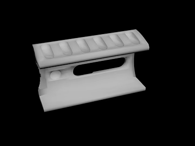 White Practical Component With Multiple Grooves And Central Hole Structure Design 3d model