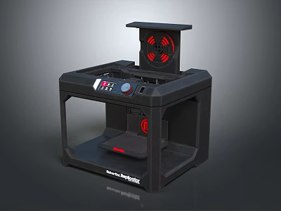 Modern Office Appliance 3D Printer With Black Design Control Panel And Fan System 3d model
