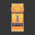 Yellow Pixelated Taxi Model With Roof TAXI Sign And Retro Car Design