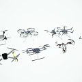 Various Drone Models Featuring Different Designs and Multirotor Configurations