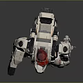 White And Red Sci Fi Mech Robot Gaming Movie Character With Mechanical Armor