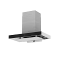 Modern Stainless Steel Kitchen Range Hood with Black Panel Design 3d model