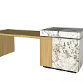 Modern Combination Furniture With Marble Top Cabinet And Wooden Long Table