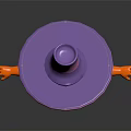 3D Witch Character With Green Hair Purple Hat And Pumpkin Pattern Dress