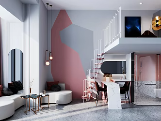 Single Apartment Loft Apartment Duplex Apartment Living Room Loft 3d model