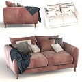 Fabric double sofa 3d model