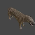Prehistoric Animal Model With Open Mouth Sharp Teeth Brown Fur And Blue Eyes