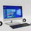 modern computer hp computer monitor mouse keyboard cover 3d model