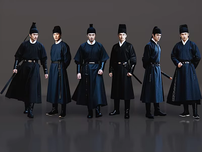 Man 2D Ancient costume character Song Dynasty military attache ancient costume martial arts Song Dynasty catch fast ancient costume catch fast 3d model