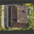 Detached House with Red Brick Exterior Tiled Roof Chimney and Lush Green Garden