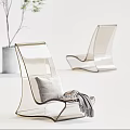 Transparent Acrylic Lounge Chair With White Cushion And Gray Throw Blanket