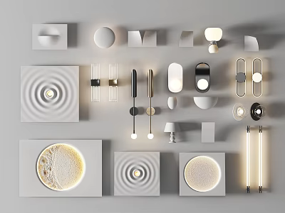 Modern Minimalist Wall Lamps With Various Designs Shapes And Materials For Home Decor 3d model