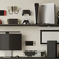 Gaming Computer Setup With Monitor Keyboard Mouse Controllers Headphones And Console