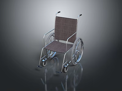 Modern Durable Wheelchair With Metal Frame Fabric Seat And Smooth Rolling Wheels 3d model