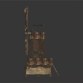 Handcrafted Vintage Wooden Windmill Model With Detailed Blades And Sturdy Base