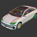 White Modern Sedan Car With Sleek Design Black Roof Black Wheels And Reflective Finish