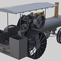 steam tractor retro locomotive old car 3d model