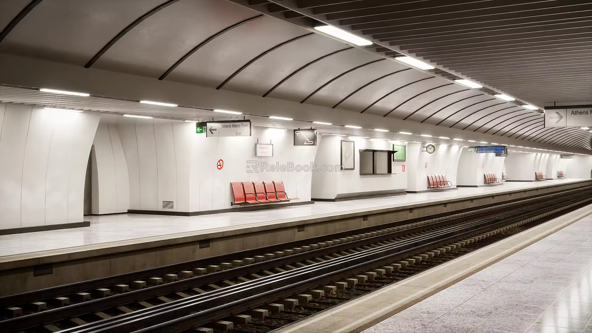 modern platform train subway platform 3d model