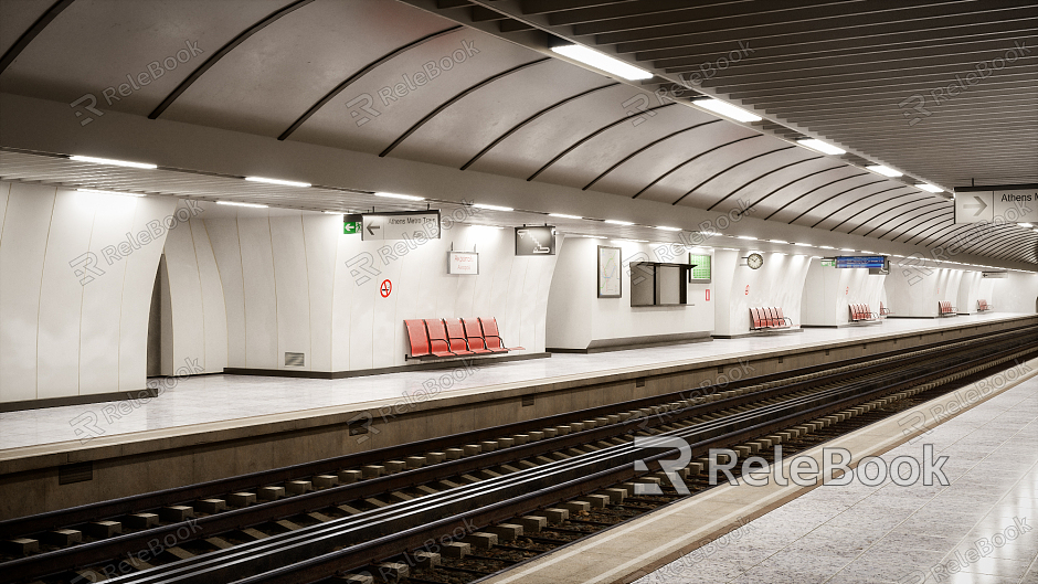 modern platform train subway platform model