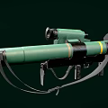 Green Military Rifle With Scope Barrel Grip And Yellow Stripe Details