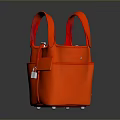 Red Handbag With Double Handles Front Lock And Structured Design For Daily Use 3d model