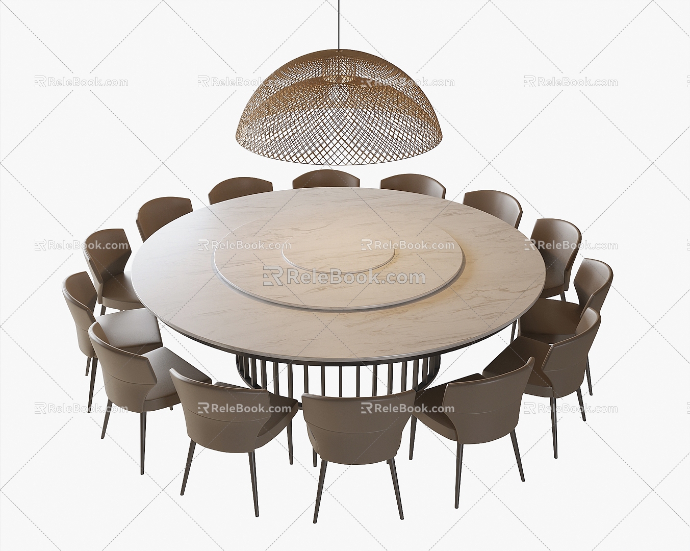 Modern Box Dining Table and Chair Large Dining Table and Chair 3d model