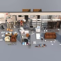 Home Furniture Arrangement Featuring Table Chair Set And Diverse Interior Items