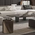 Modern Minotti Sofa Coffee Table Combination 3d model