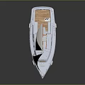 White Sailboat With Red Mast White Sails And Streamlined Hull Design