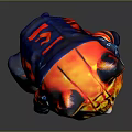 Colorful Stuffed Cat in Orange Astronaut Suit with Blue Boots and Yellow Eyes