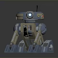 3D Robot Model With Blue Brown Metal Structure And Large Eyes Multi Legged Design 3d model
