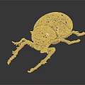 Intricate Beetle Shaped Sculpture Carving With Elaborate Hollow Patterns And Smooth Surface