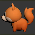 Cute Orange Cartoon Fox Character With Big Eyes And White Belly