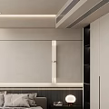 Modern Bedroom Interior With Gray Bed Linens Wooden Flooring Bedside Lamps And Wardrobe