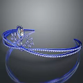 Elegant Princess Cat Wearing Blue Diamond Tiara With Sparkling Stones And Reflection
