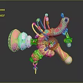 Colorful Baby Toy With Hanging Rattle Parts And Soft Textured Elements
