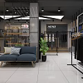 Modern Clothing Store Interior With Mannequins Clothing Racks And Green Plants