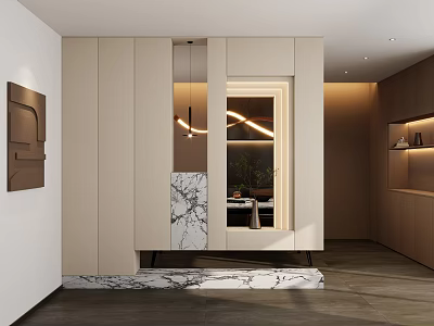 Italian Light Luxury Style Scarpa Stacked Transparent End View Cabinet Entrance Partition Entrance 3d model