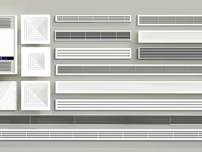 Modern Air Conditioner Air Vents With Various Designs Shapes And Colors For Interior Use 3d model