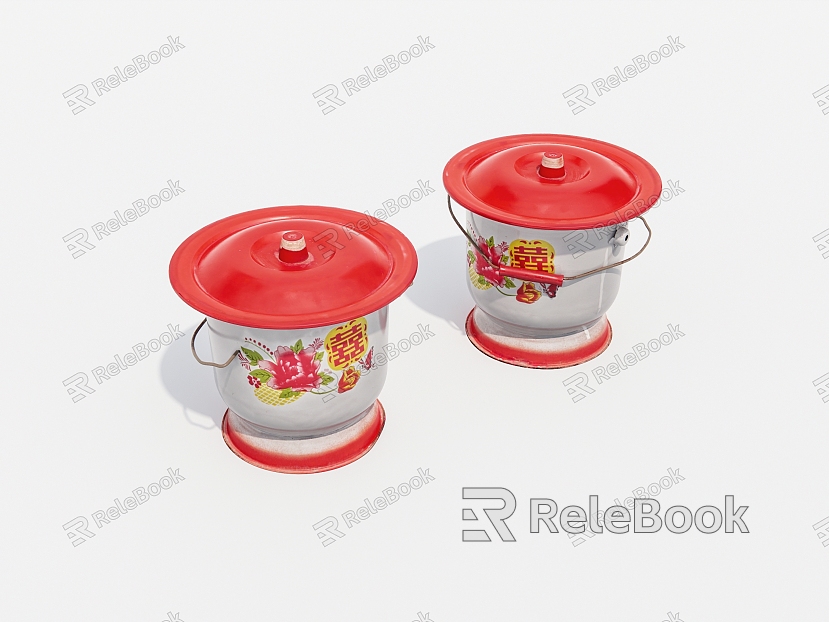 Enamel bucket old objects model