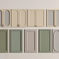 Colorful Cabinet Door Panels In Beige Green Gray With Various Shapes