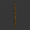 Three Household Decorative Wooden Sticks In Various Shapes Dark Brown Light Brown Yellowish Brown