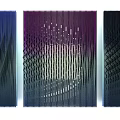 Modern Three Panel Wall Decor With Wavy Texture And Gradient Color Pattern