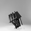Contemporary Modern Armchair With Stacked Wooden Frame And Sleek Metal Armrests Design