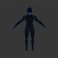 Futuristic Superhero Costume Design Featuring Black Red Armor Helmet And Arms Outstretched