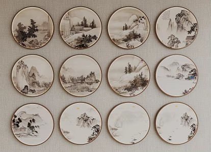 New Chinese Style Decorative Hanging Painting 3d model