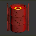 Red Industrial Drum Equipment with Metal Support Stand and Heavy Duty Structure