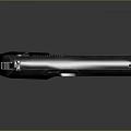 Black Handgun Pistol With Modern Design Isolated On Dark Background