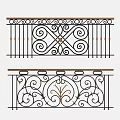 Ornate Wrought Iron Fence With Intricate Scroll Patterns And Gold Accents